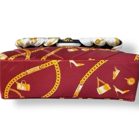 Kurt Geiger 🪢 NWT ❗️RARE Quilted Kensington with Scarf in Reversed Blue and Red - Picture 8 of 11